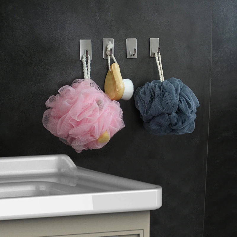 Wall Holder Multi Purpose Hooks Metal Hook Adhesive Wall Hook Kitchen Hooks Self Adhesive Hooks Bag Hook Wall Organizer Hook Wall Mount Hooks 1/5PCS