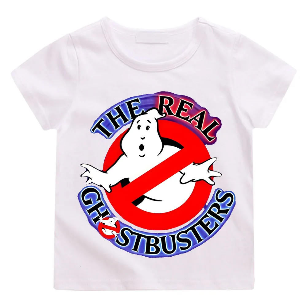 Summer Boys/Girls 4-14t Cartoon Cotton Funny Ghostbusters Game Print Cartoon Short Sleeve Children T-Shirt Animation Costumes 2