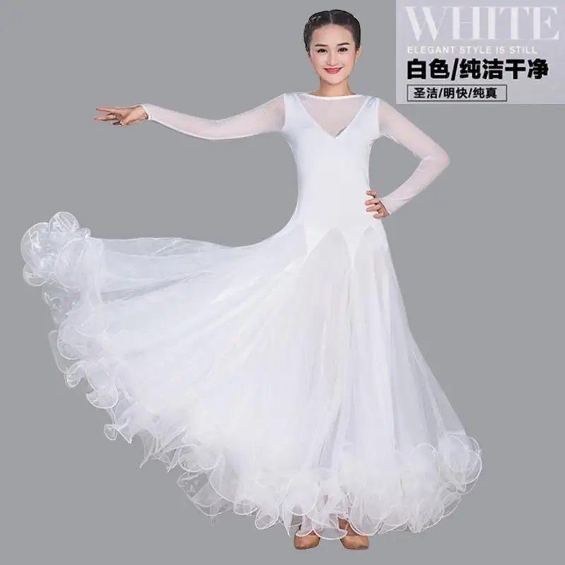 Modern Dance Dress Ballroom Dance Big Swing Dress Practice Dance National Standard Social Waltz Performance Costume