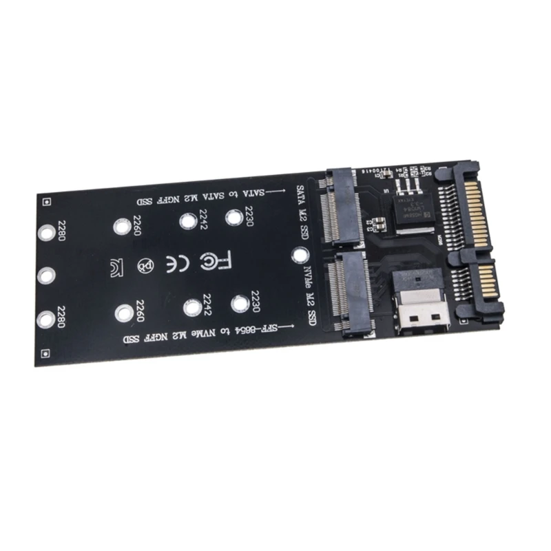 DN59 Add On Card NGFF M.2 Adapter M2 SATA3 Raiser M.2 to SATA Adapter NVMe SSD to SFF-8654 Expansion Card 30/42/60/80mm