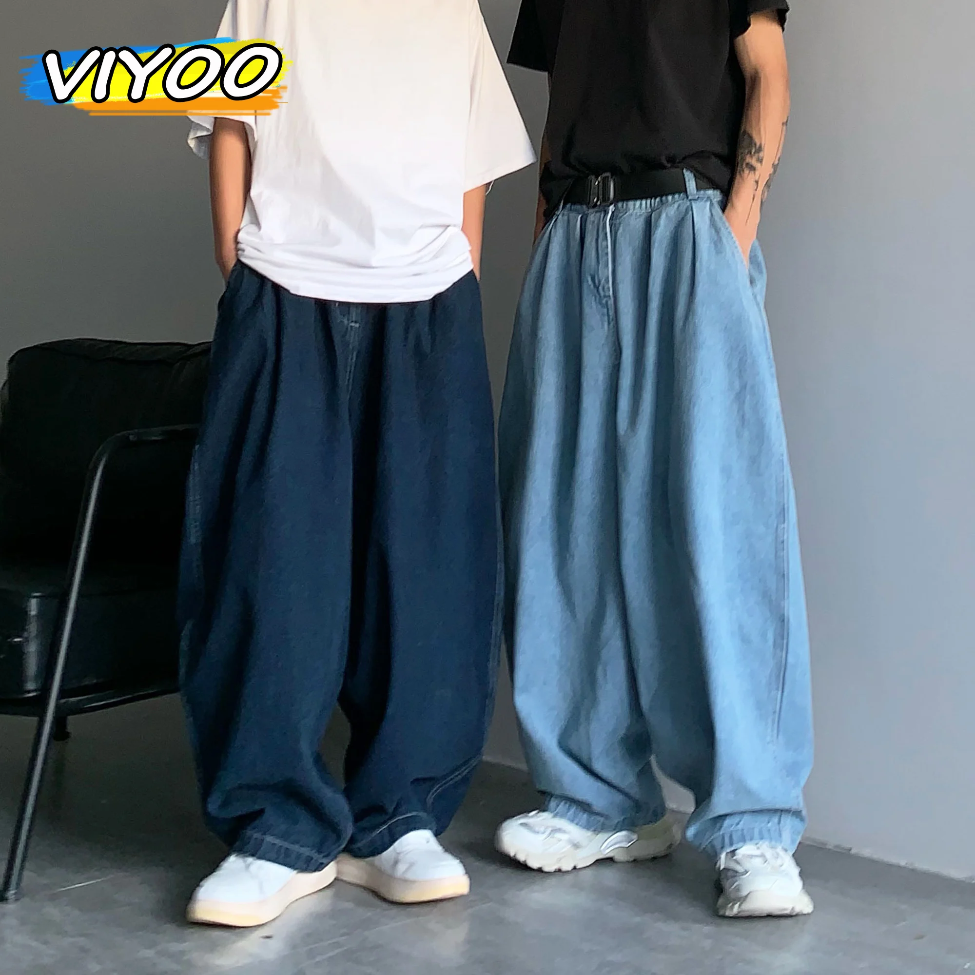 

Men's 4xl Navy y2k Baggy Pants Denim Wide Leg Trousers Oversized Loose Jeans For Men Harajuku Cotton Korean Style Brand Clothing