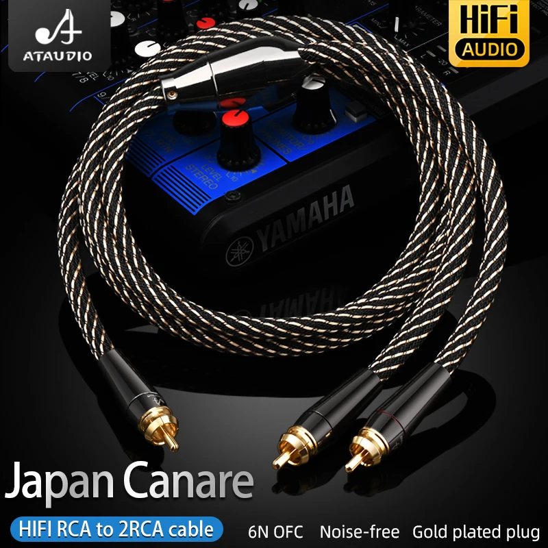 HIFI rca to 2rca audio cable 6N OFC Subwoofer Y Cable RCA 1 Male to 2 Male Audio cable for Speaker,DVD, TV, Amplifier