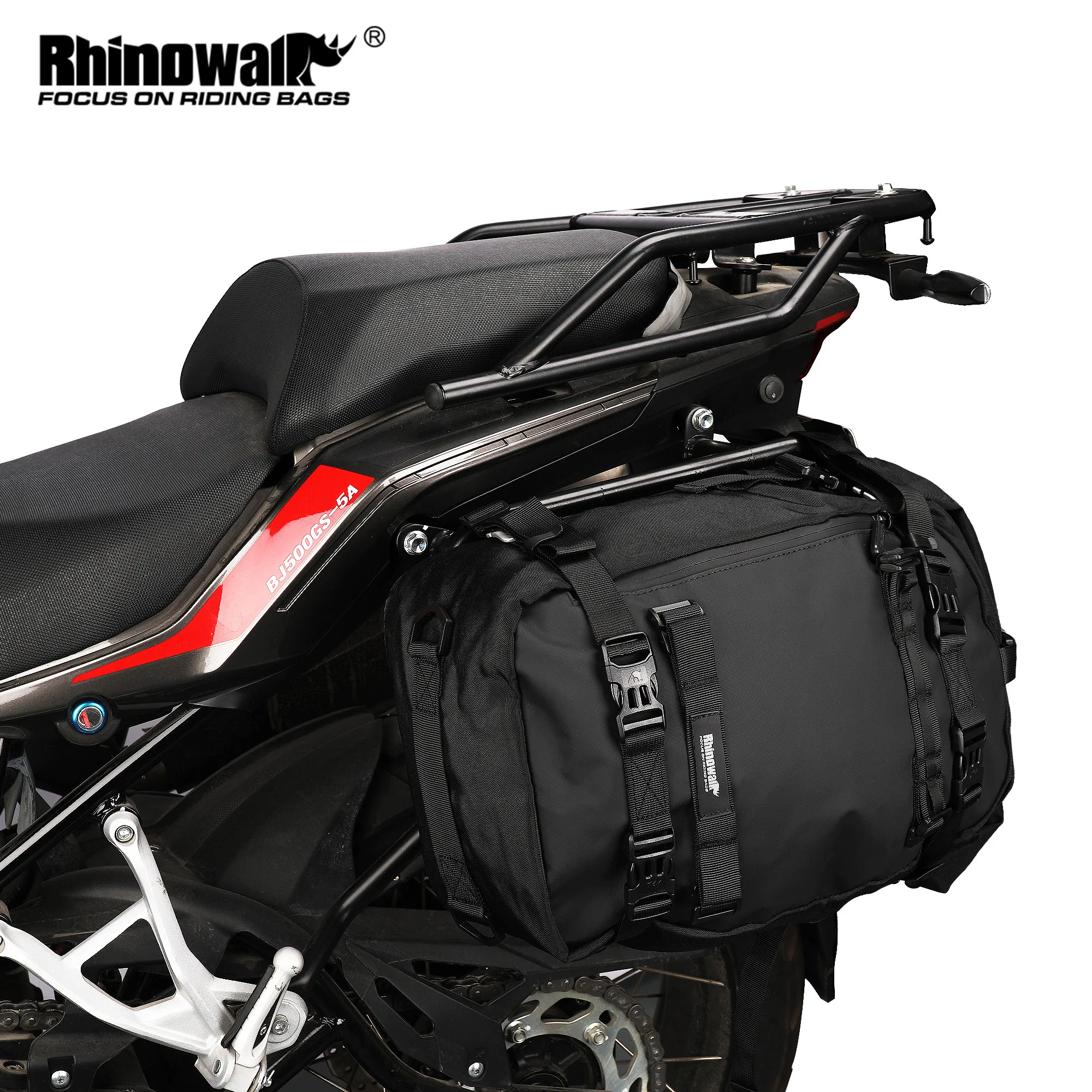 Rhinowalk Motorcycle Side Bag Waterproof Rear Seat Bag 10L 20L 30L
