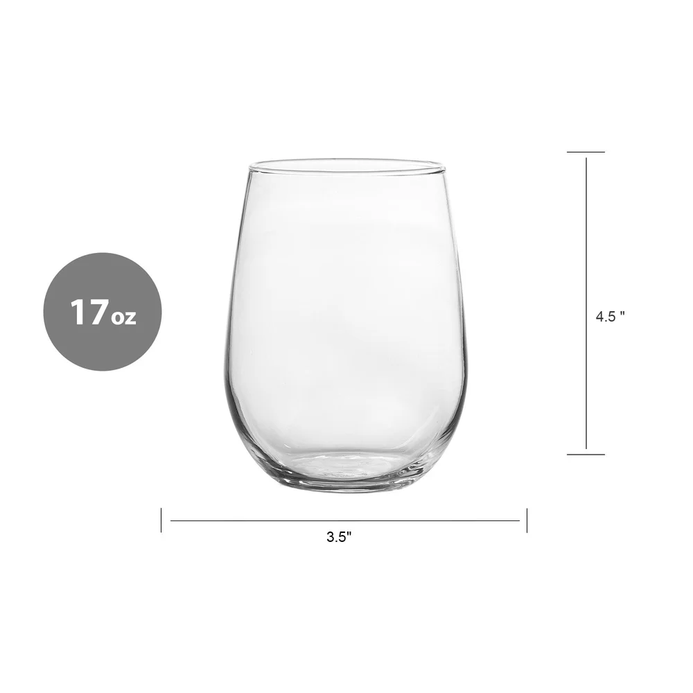 4 pack 17oz Stemless Wine Glass 4