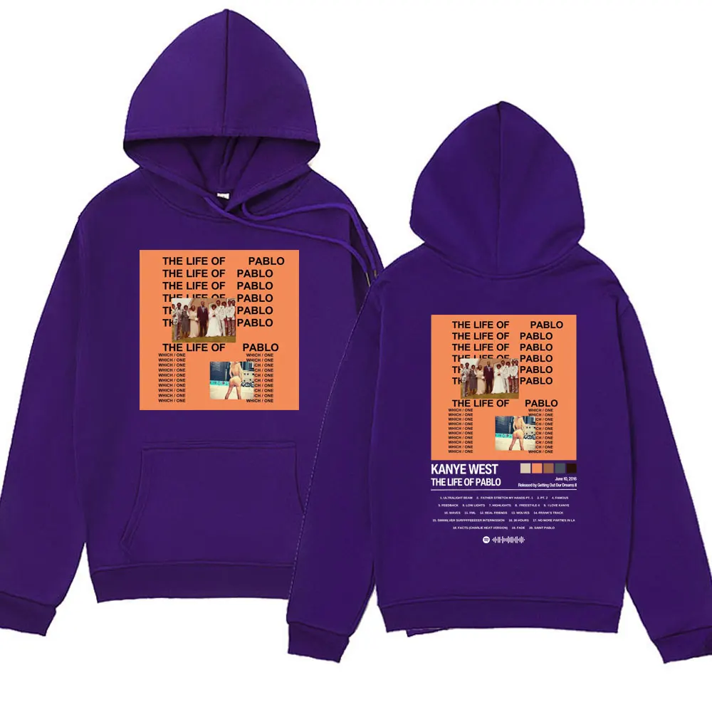 Rapper Kanye West College Dropout Hoodie Music Album Double-sided Printed Sweatshirts Men Women's Hip Hop Vintage Pullover Male