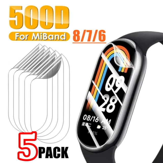 5PCS Hydrogel Film For Xiaomi Mi Band 8 Screen Protector on Xiomi Miband 7  6 band8