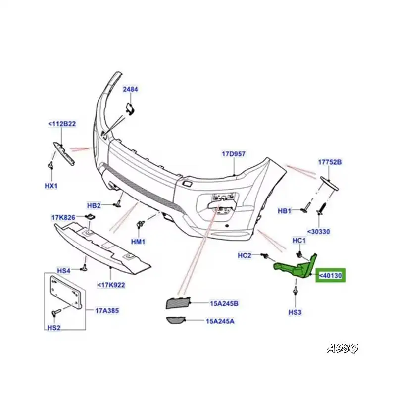 자동차 앞 범퍼 트림 스트립 LR028550 LR028551 랜드 로버 레인지 로버 Evoque 2012-2015 앞 범퍼 각도