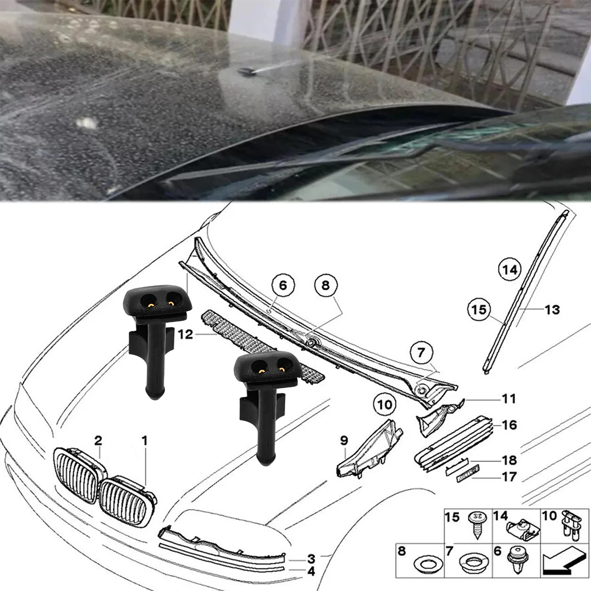 Juego De Limpiaparabrisas Delantero Y Trasero Para Suzuki Baleno WB 2015-2021, Escobillas Para Parabrisas De