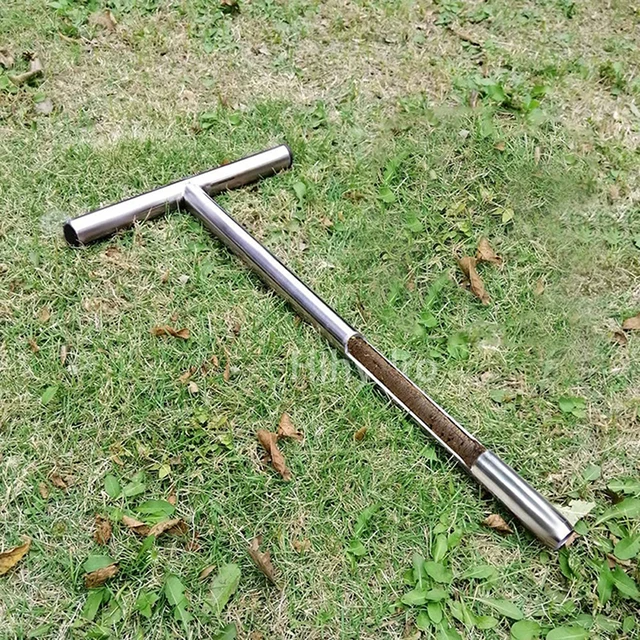 Talajmintavevő Szonda 12/21 Hüvelykes Rozsdamentes Acél T-Stílusú Fogantyú Talajvizsgálati Készletek Mintavételi Szerszámok Az Udvar Kertjéhez Könnyen Hordozhatók - Image 2