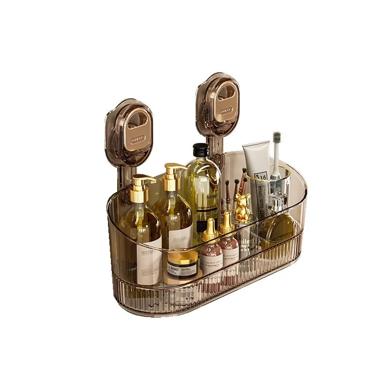 Suction cup storage rack, bathroom shower gel hanging basket, bathroom cosmetics storage box, wall mounted storage rack 5