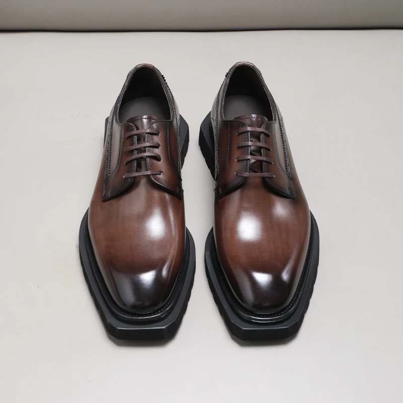 New Leather Shoes Man, laces, chic style, laces, leather make, high-grade marriage, European edition