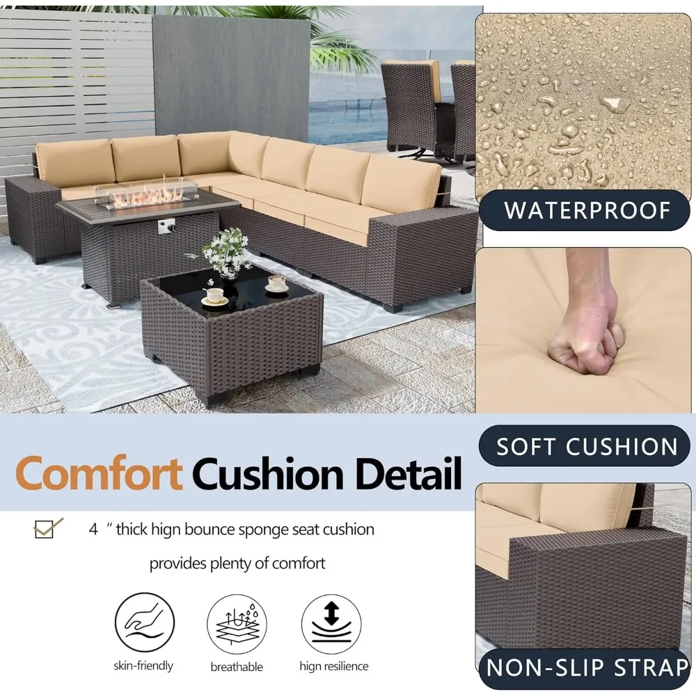 Patio Furniture Set Sofa 7-pcs 2