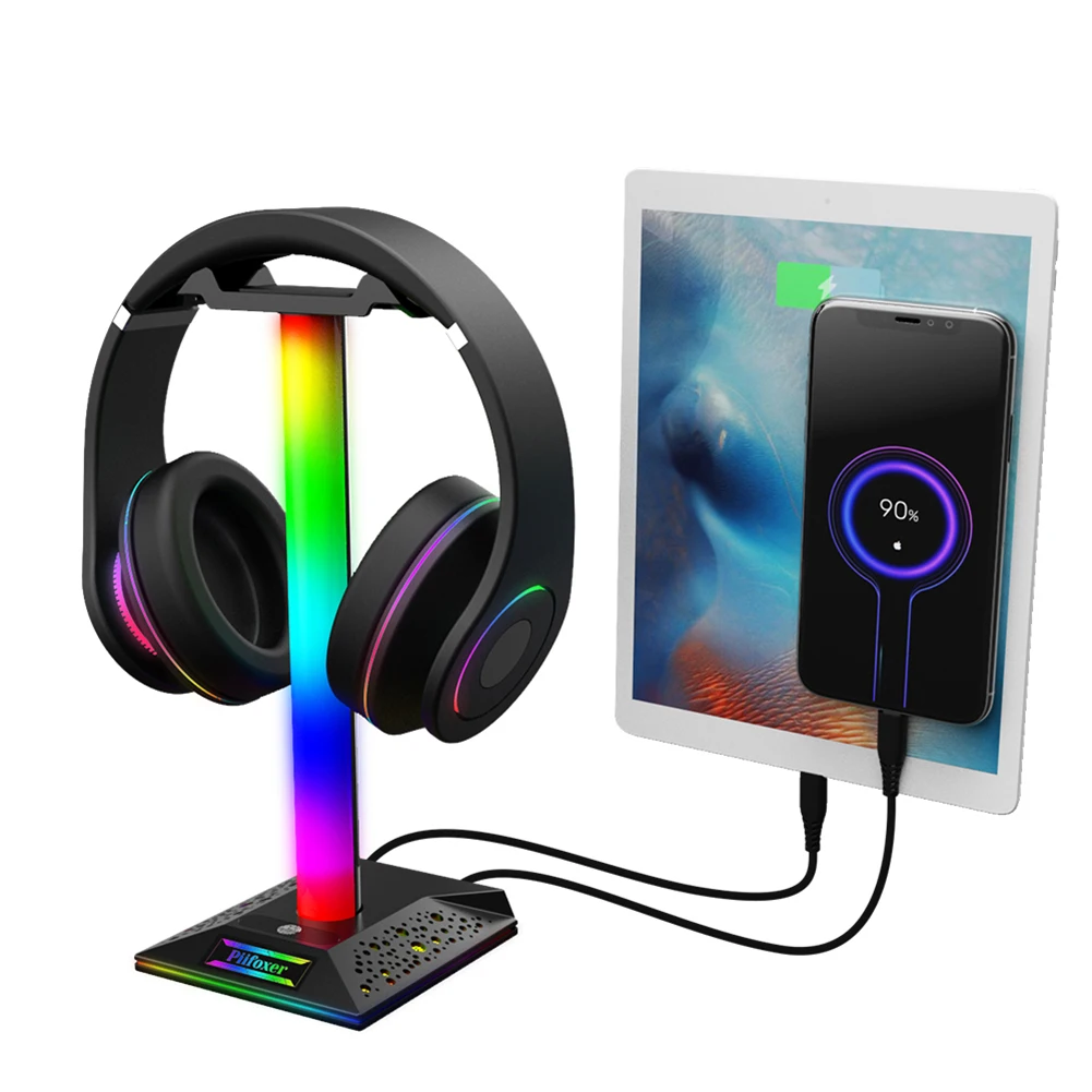 Support De Casque De Jeu Rgb, Double Port Usb, Bande De Commande Tactile,  Lumière, Support De Casque De Jeu, Cintre, Accessoires Pour Écouteurs -  AliExpress