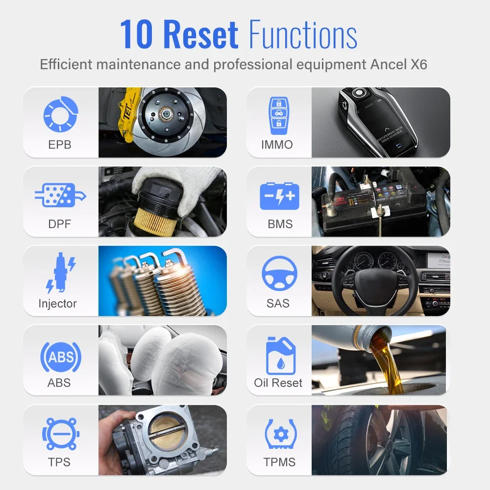 Ancel X6 OBD2 Automotive Scanner Professional ABS SRS Oil EPB BMS Reset All System Bluetooth ODB OBD 2 Car Diagnostic Scan Tools 3