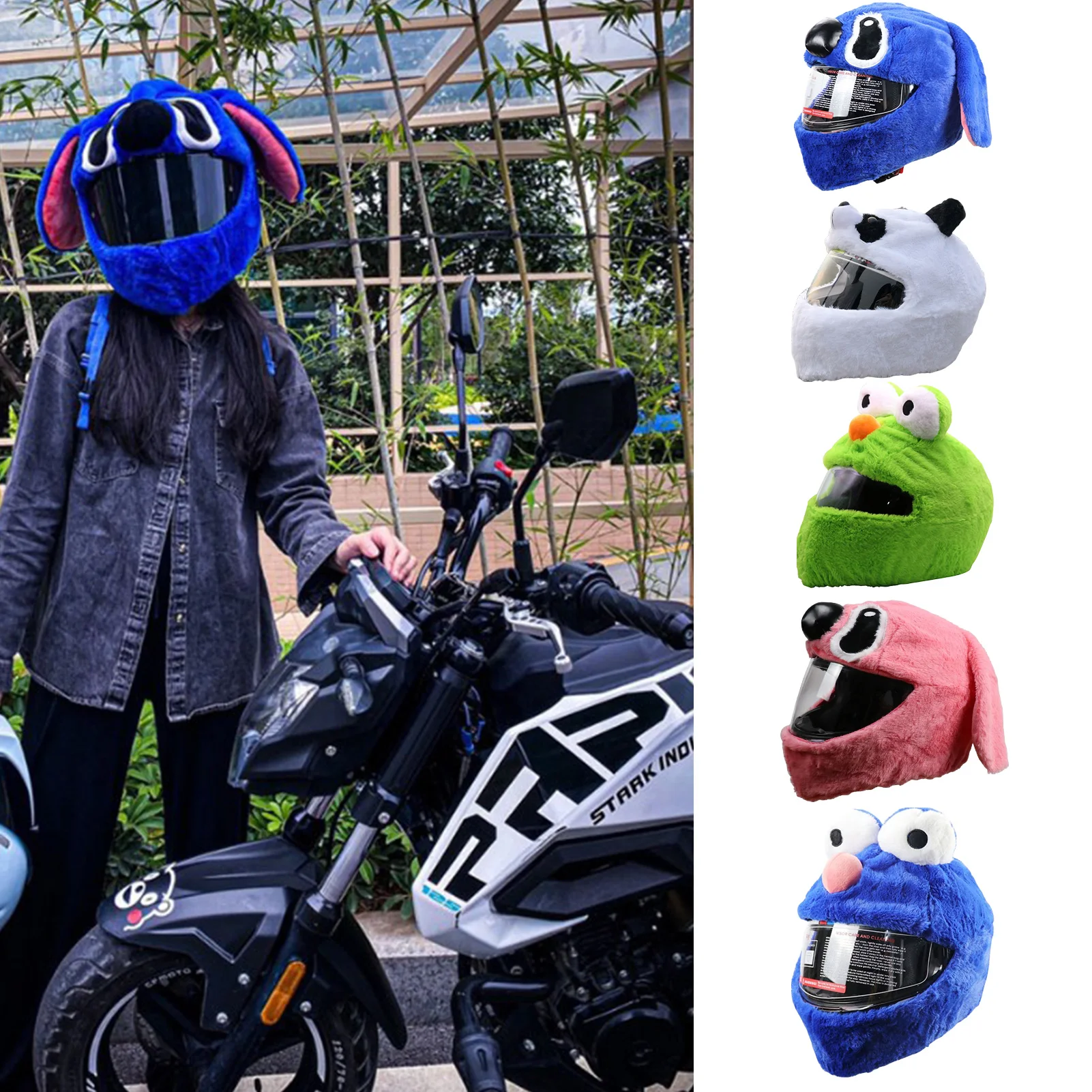 Cartoons Helmet Cover Cute Frog Stitch 