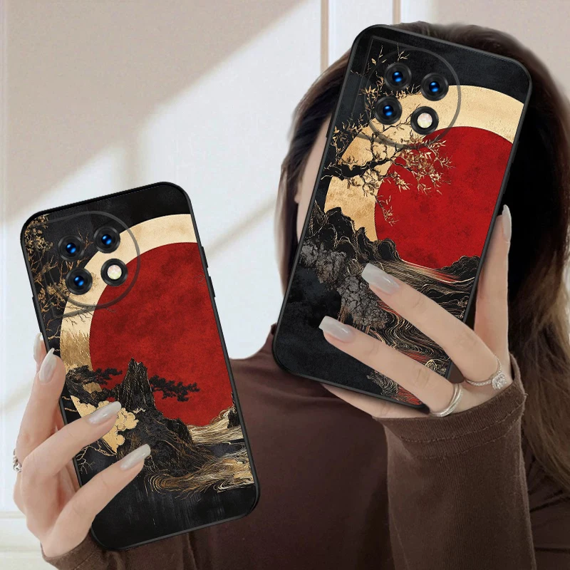 Sunset Black River Silicone Soft Phone Case