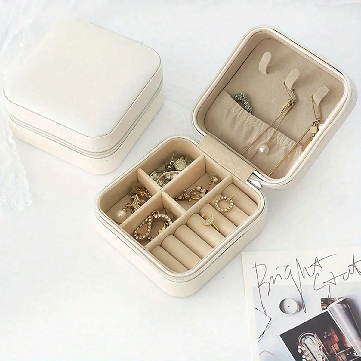 Mini Portable Jewelry Box Storage for Travel