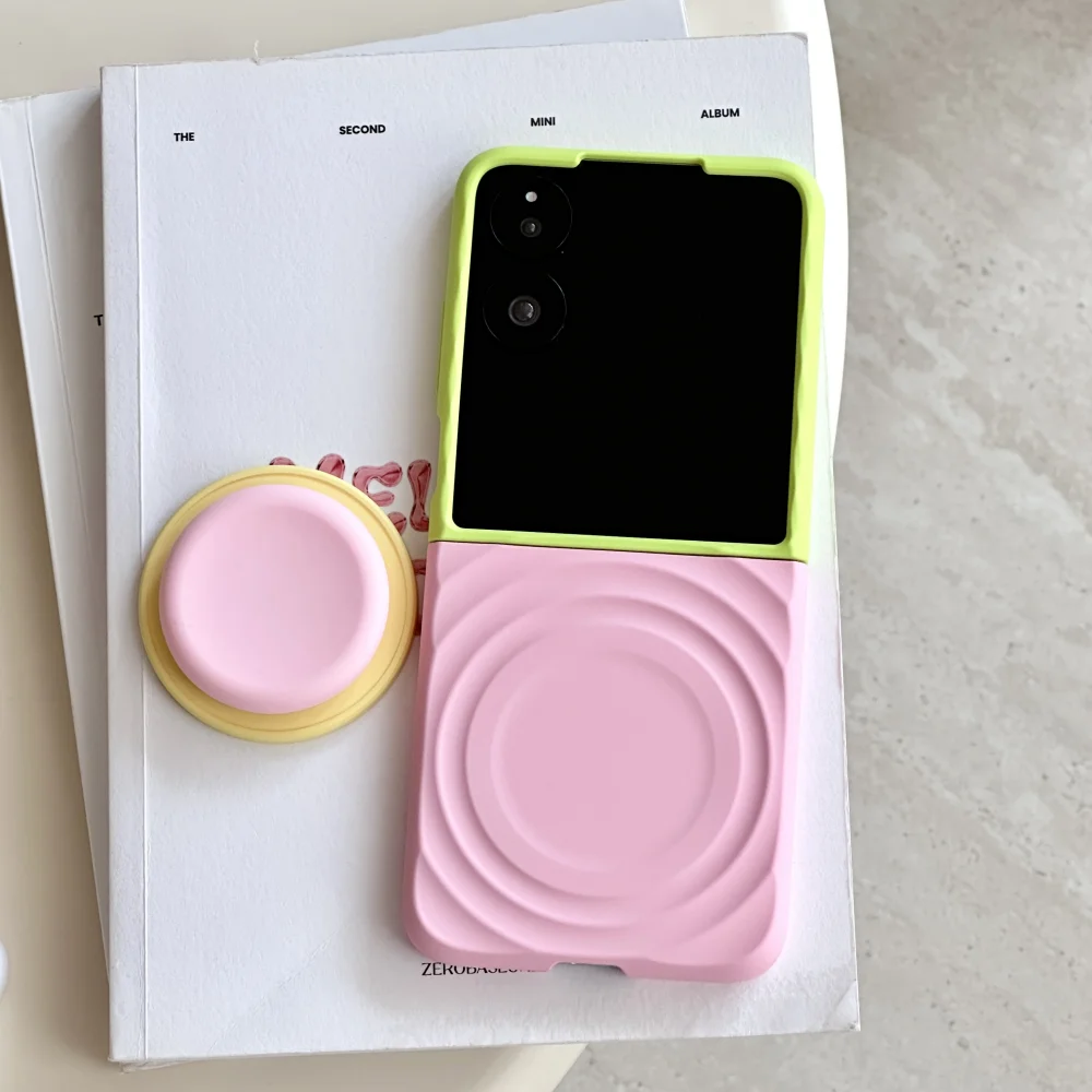 Magsafe Ripple Pattern Contrast Color Foldable Matte Anti-Slip Grip Case