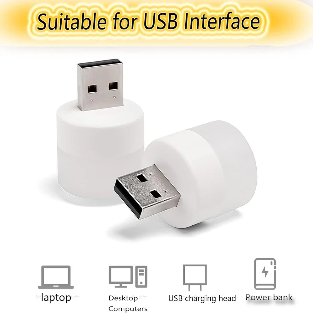 Mini USB Light LED Night Table Lamp Lights Room Plug Book Reading Decorating Items Warm White Eye Protections Wholesale Bedroom