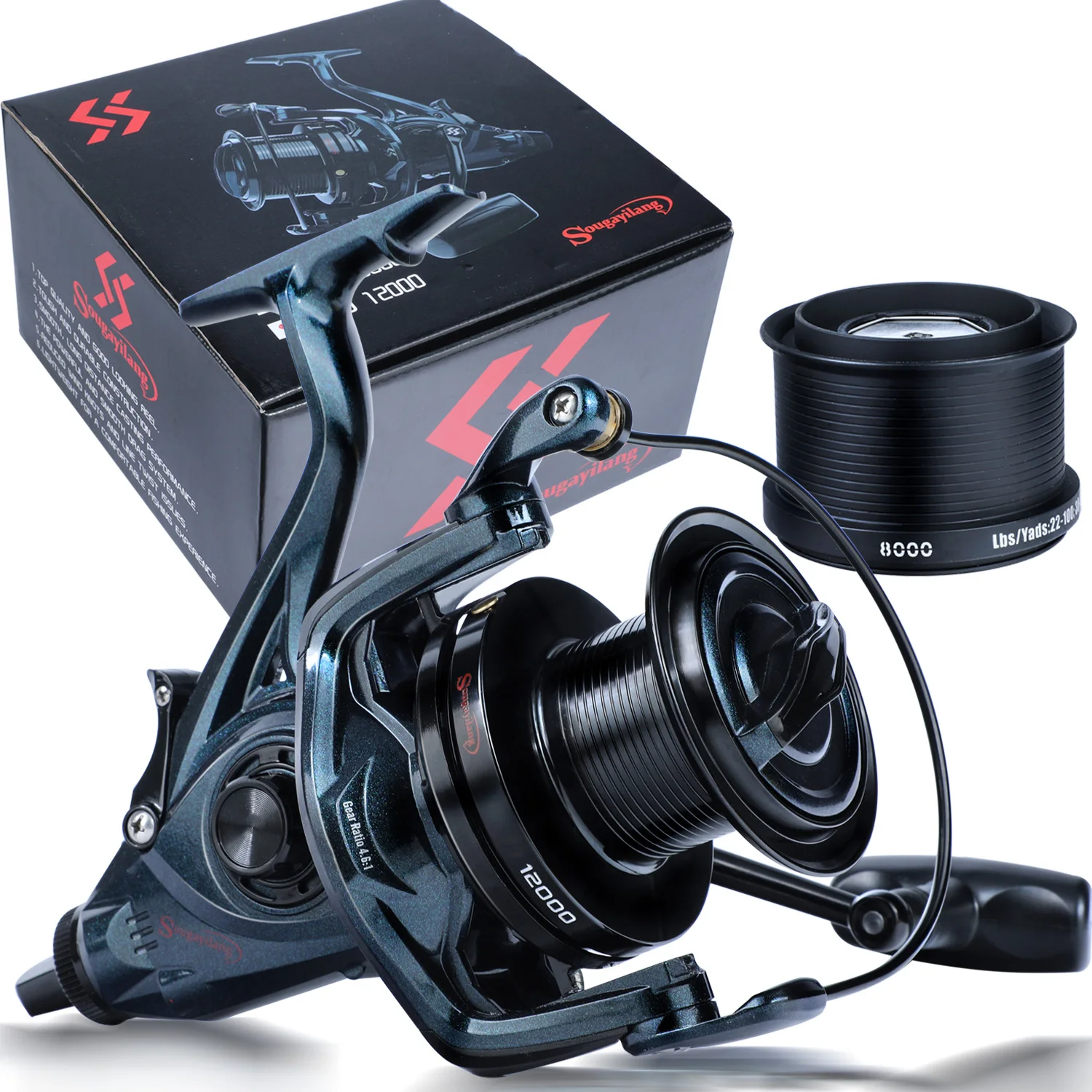 daiwa 9000c reel Eupheng 900012000 Surf Fishing for Saltwater Fishing, 72LBS Max Drag, 7+1 Ball Bearings, CNC Aluminum Spool, Graphite Frame, Big Game Spinning Reel (Metal Brown, 9000) : Sports & Outdoors it allows you to explore depths that are simply not possible with a conventional reel or fish at great distances with kites Sougayilang 9000 10000 12000 Full