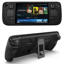 Steam Deck Premium Silicone Protective Case with Folding Stand - Anti-Fall & Anti-Slip Design (Silicone Case)
