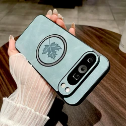 Premium Faux Leather Smartphone Case with MagSafe Wireless Charging Capability for Pixel 10A (Light Blue)