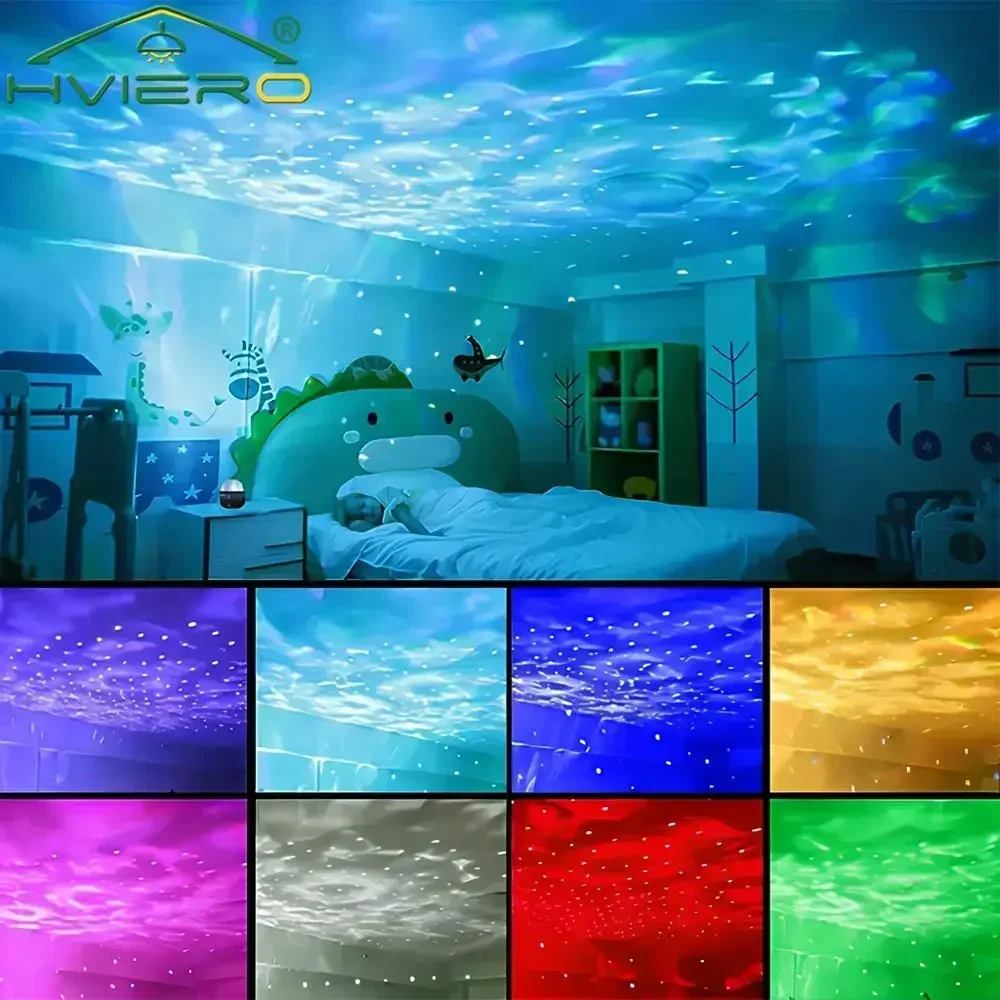LED Night Lamp Mini Starry Sky Projection 7 Color Patterns Remote Control