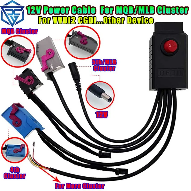 

MQB MLB Cluster 12V Power Cable 4th ID48 Key Program Cable 5th MLB MQB48 Instrument MQB NEC35XX Cable fit VVDI 2 CGDI for VAG