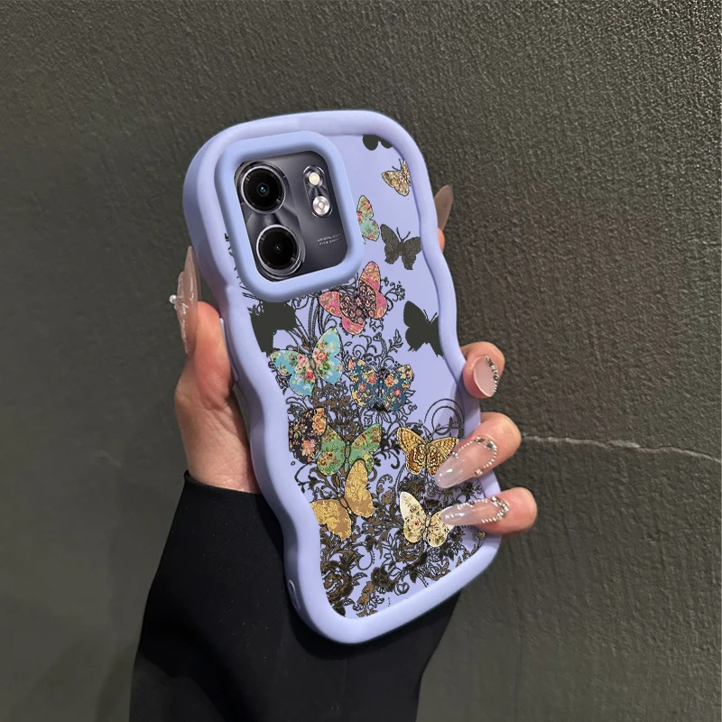 Smart 9 Flying Butterfly Wavy Silicone Phone Case Cover