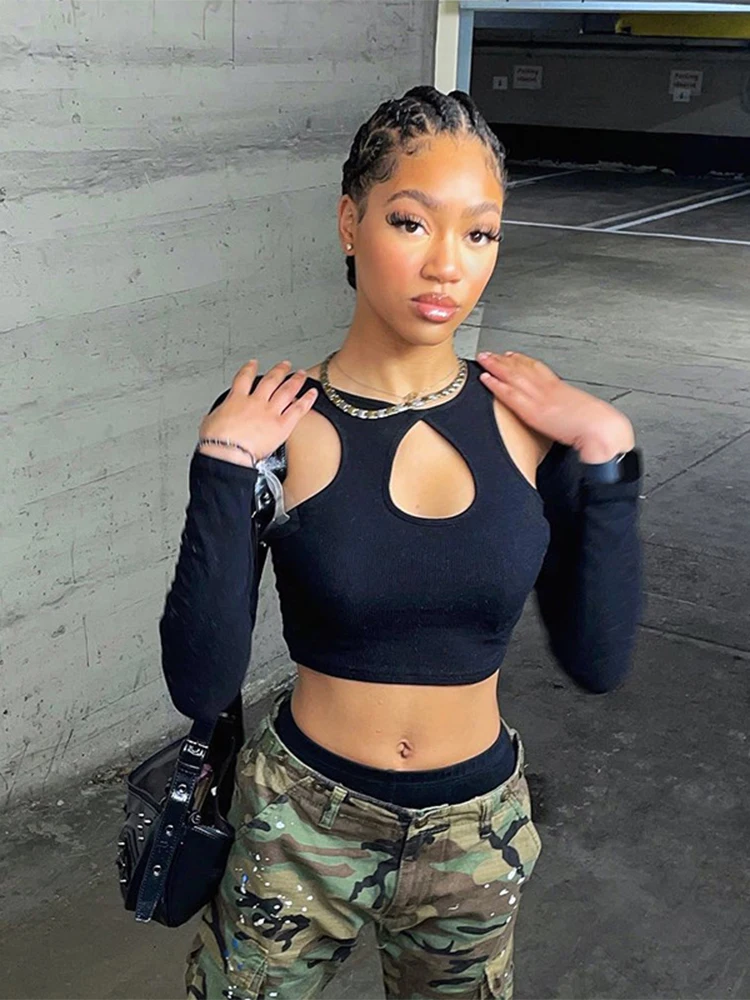 Corset Tops Long Sleeves | Black Corset Top Long Sleeve | Aesthetic Black Long  Sleeve - T-shirts - Aliexpress