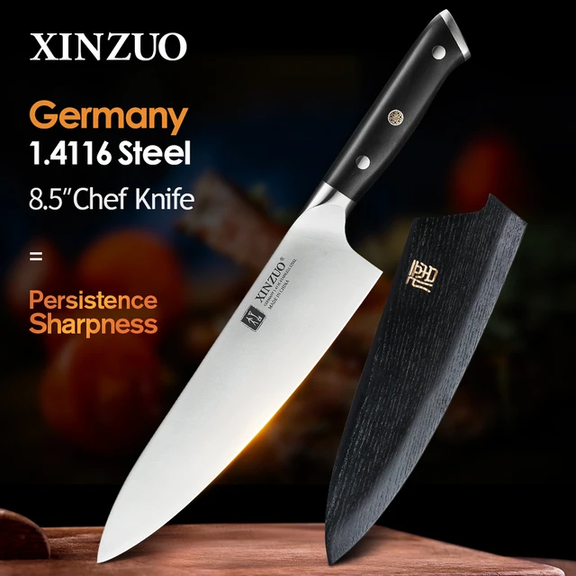 XINZUO 8'' Chef Knife German DIN 1.4116 Steel Kitchen Knives