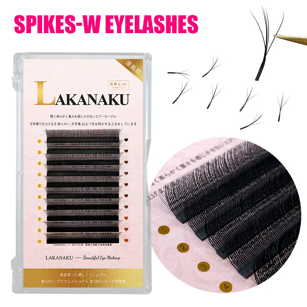 

3D W shape Lashes Extensions 8-15mm Premium Eyelash Extensions Supplies Fluffy Cilios Spikes Eyelashes