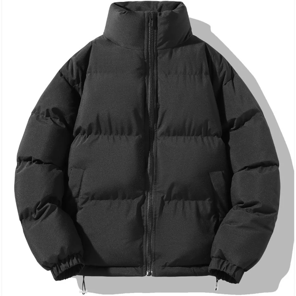 New Couple Winter Warm Cotton Parkas Jacket Men Women Thicken Solid Color Long Sleeve Stand Collar Coat Parkas Clothing