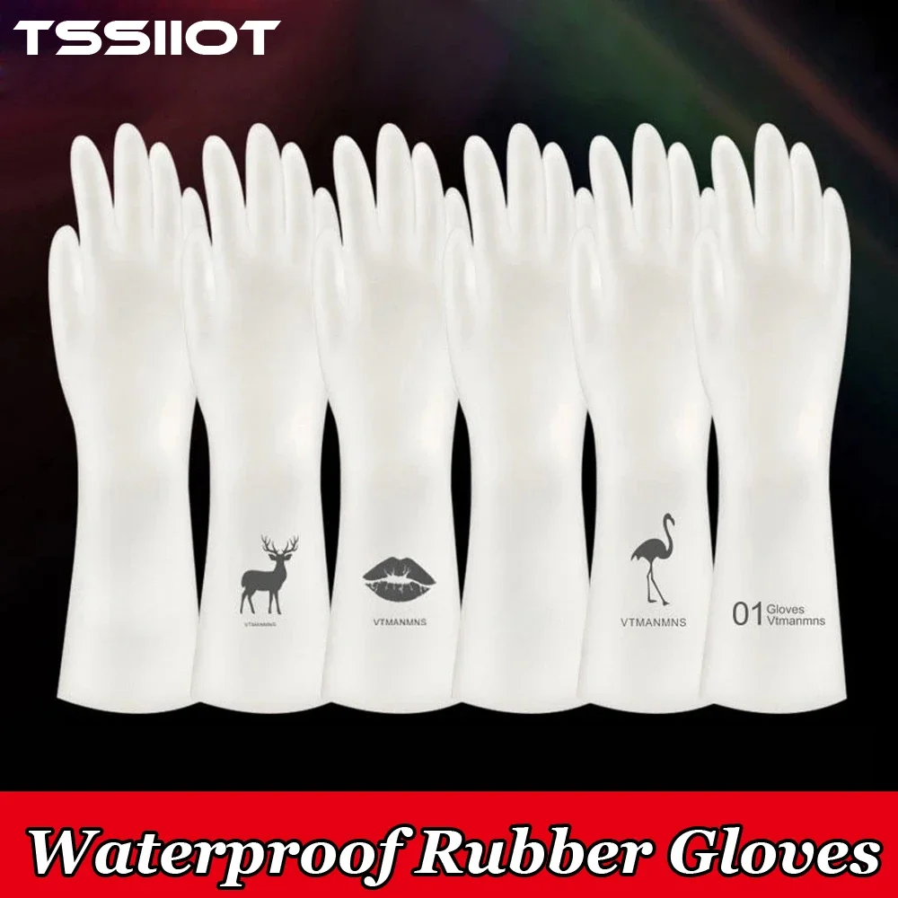 Waterproof Rubber Gloves dishwashing gloves cleaning gloves Latex Dishwashing Gloves Kitchen Cleaning Housework Chores