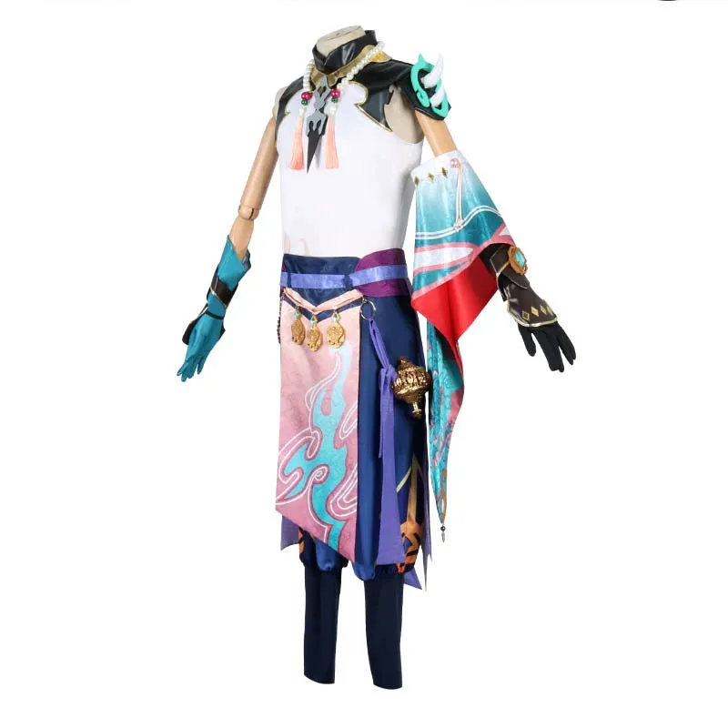 Cosplay Costume Xiao Cosplay Costume Cosplay Anime Xiao Full Set Wig Mask Tattoo Sticker for Halloween Outfits