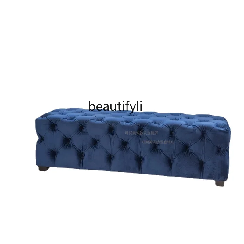

Light Luxury Strip Sofa Shoe Changing Bench Clothing Store Log Dressing Bedroom Pedal Changing Shoe Trying Stool furniture