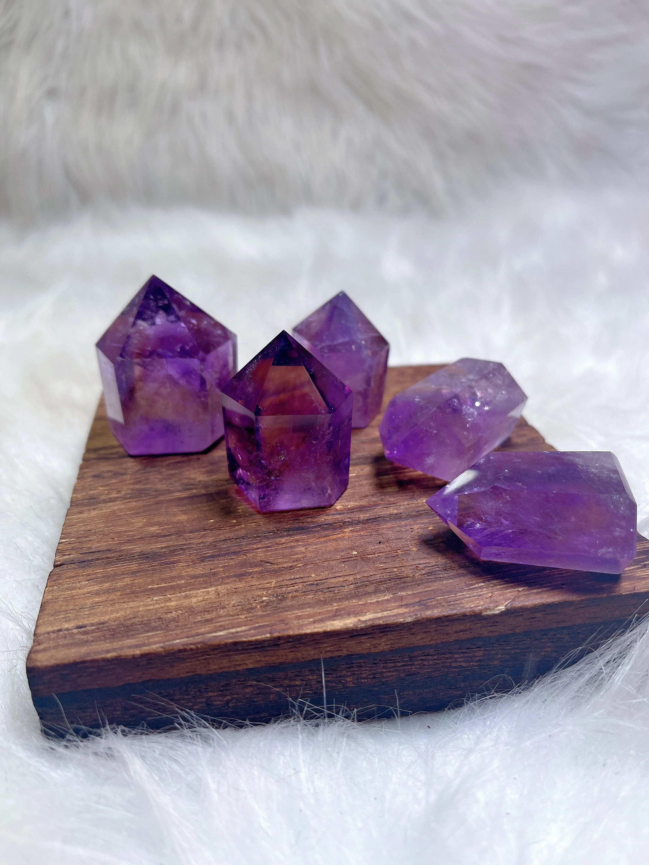 Natural Gemstones Crystals Ametrine Point Crystal Amethyst And Citrine Tower For Home Decoration