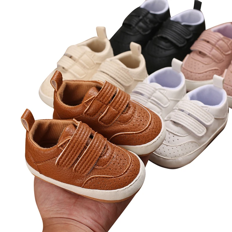 

0-18M Toddler PU Sneakers Casual Solid Color Cute Baby Flats Breathable Infant Walking Shoes for Newborn Girl Boys Fashion Shoes
