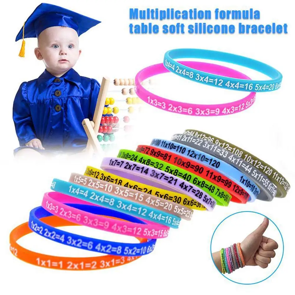 Soft Silicone 12Pcs/Set Multiplication Tables Bracelet Learn Math Education Wristband For Kids Preschool Teaching Aids Math T6L0 3