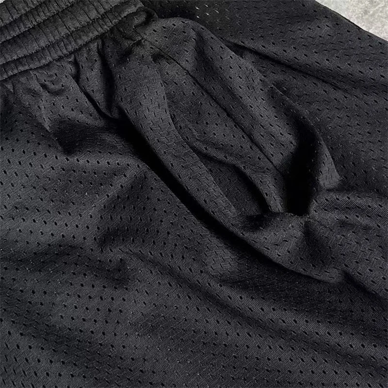 Black Athletic Breathable Mesh THUG CLUB TC Mesh Shorts Mens Womens Loose Drawstring Retro Casual Shorts Summer Athletic Shorts