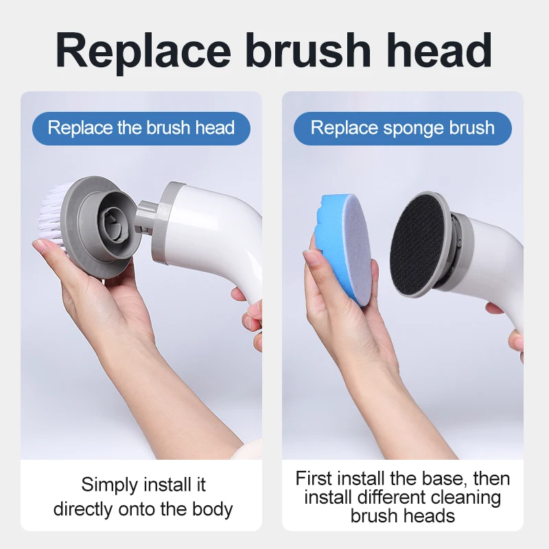 Electric Cleaning Brush 9-in-1 USB Electric Spin Cleaning Scrubber Cleaning Tools Parlour Kitchen Bathroom Cleaning Gadgets