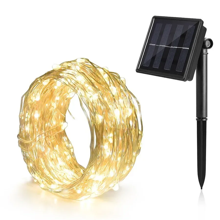 Luz LED Solar para exteriores, guirnaldas de luces impermeables, cadena de Navidad, decoración de Halloween, adorno, lámpara Led de jardín, suministros para fiestas