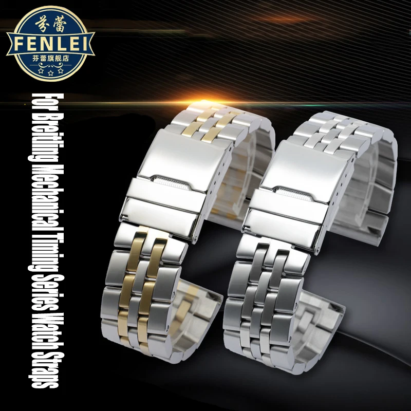 22 24Mm Solido Cinturino In Acciaio Inossidabile 316L Per Breitling A49350 Ab042011 Cinturino Avenger Navittimer Superocean Wristband