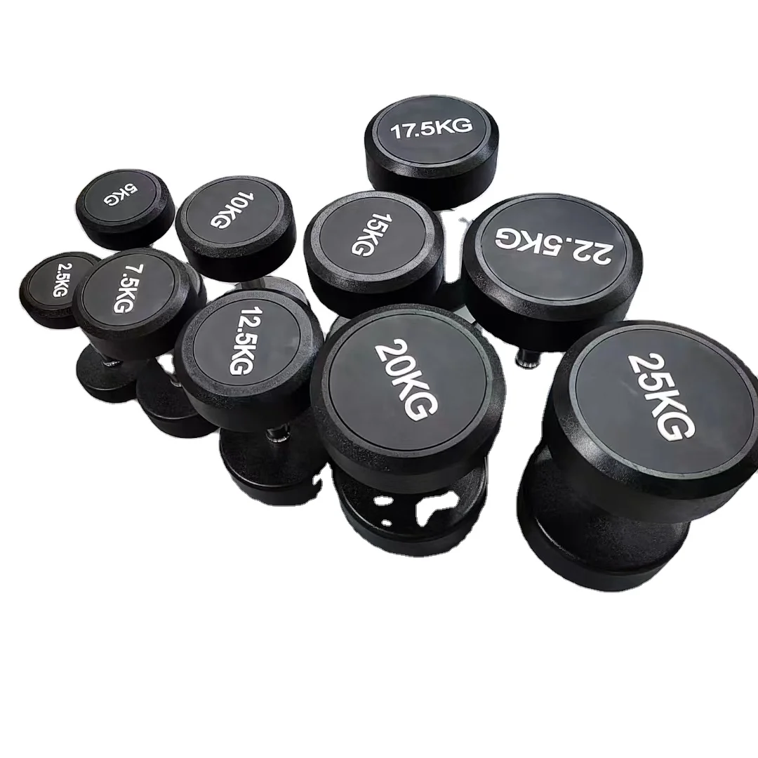 The Hot Selling 2.5kg To 50kg Rubber Covered Round Dumbbells for Body Building