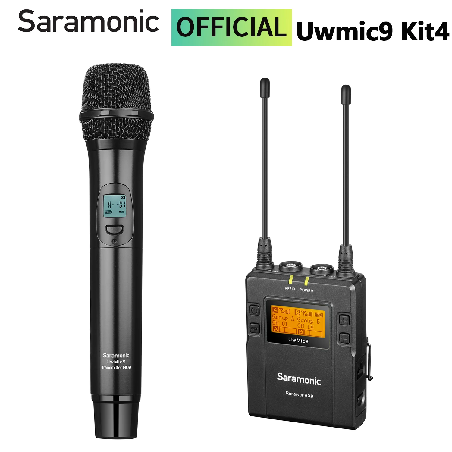 Saramonic UwMic9 Kit4 UHF Professional Wireless Handheld Microphone สำหรับ PC โทรศัพท์มือถือ