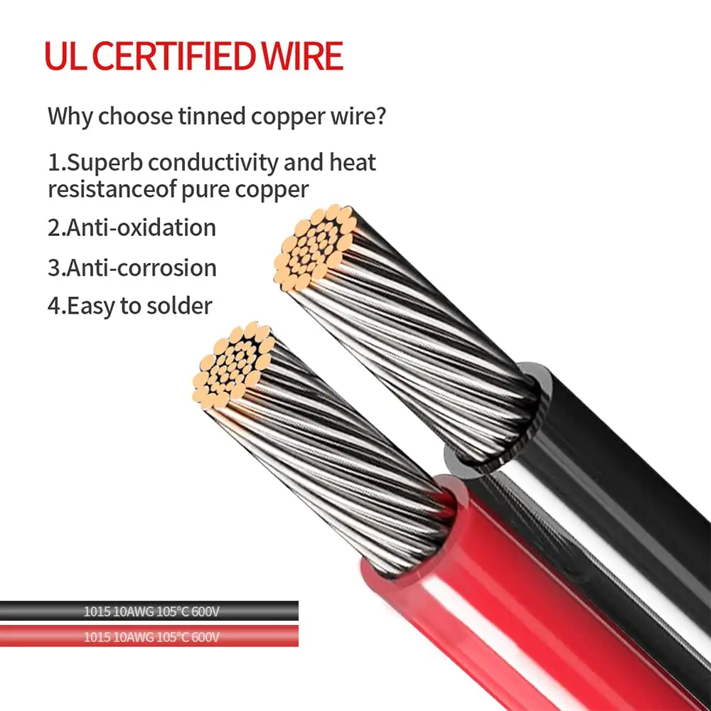 10AWG 3.3FT SAE 커넥터 배터리 악어 클립-SAE 퀵 릴리스 어댑터-악어 클립 퀵 디스커넥트 케이블