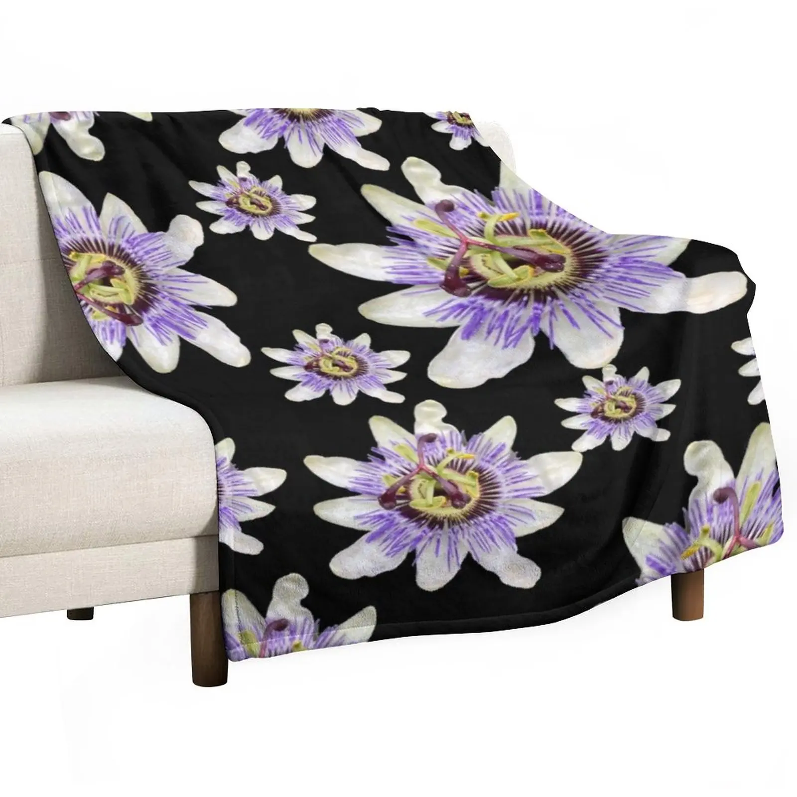 

Bluecrown Passion Flower Pattern Throw Blanket Blankets For Sofas Hairy Blanket Weighted Blanket Plaid on the sofa