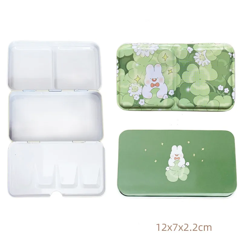 Paint Tray Color Palette Watercolor Palette New Empty Watercolor Palette Tin Box Paint Storage Paint Tray Cartoon Rabbit Pattern Aquarela Painting Art Supplies