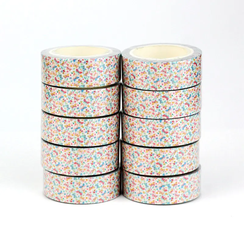 

2023 Bulk NEW 10pcs/Lot Decorative Small Colorful Butterflies Adhesive Masking Washi Tapes Cute Journaling Papeleria Supplies