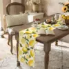 Summer Lemon Theme Linen Table Runner Holiday Wedding Party Decor Watercolor Summer Farmhouse Table Runners Dining Table Decor 5